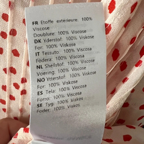 Samsoe Elm Shirt Dress in Pearl Drops Midi Pink Polka Dot Size Medium EUC - Picture 10 of 12